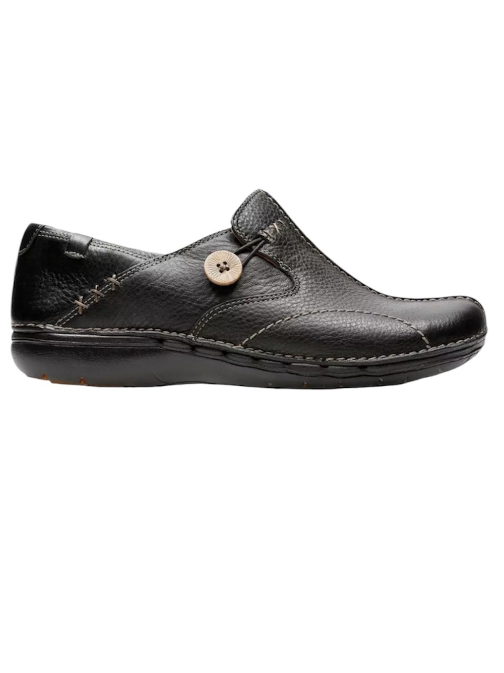 Clarks Women’s Black Leather Un Loop Shoes Size 6